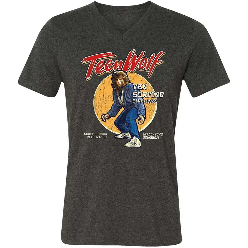 Unisex V-Neck T-Shirt - R9XFT5J6 - Dark Grey Heather - 9