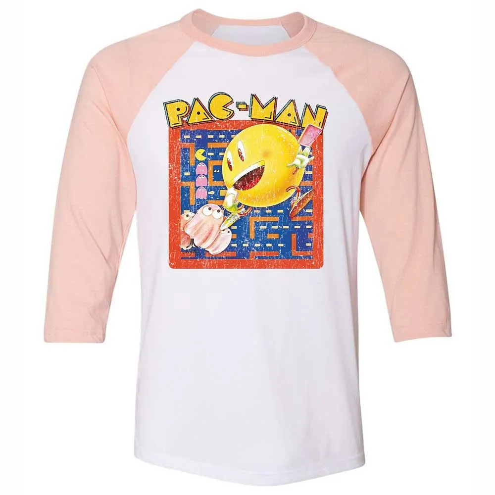 Unisex 3/4 Baseball Tee - 8XQQW4B5 - White/Heather Peach - 5