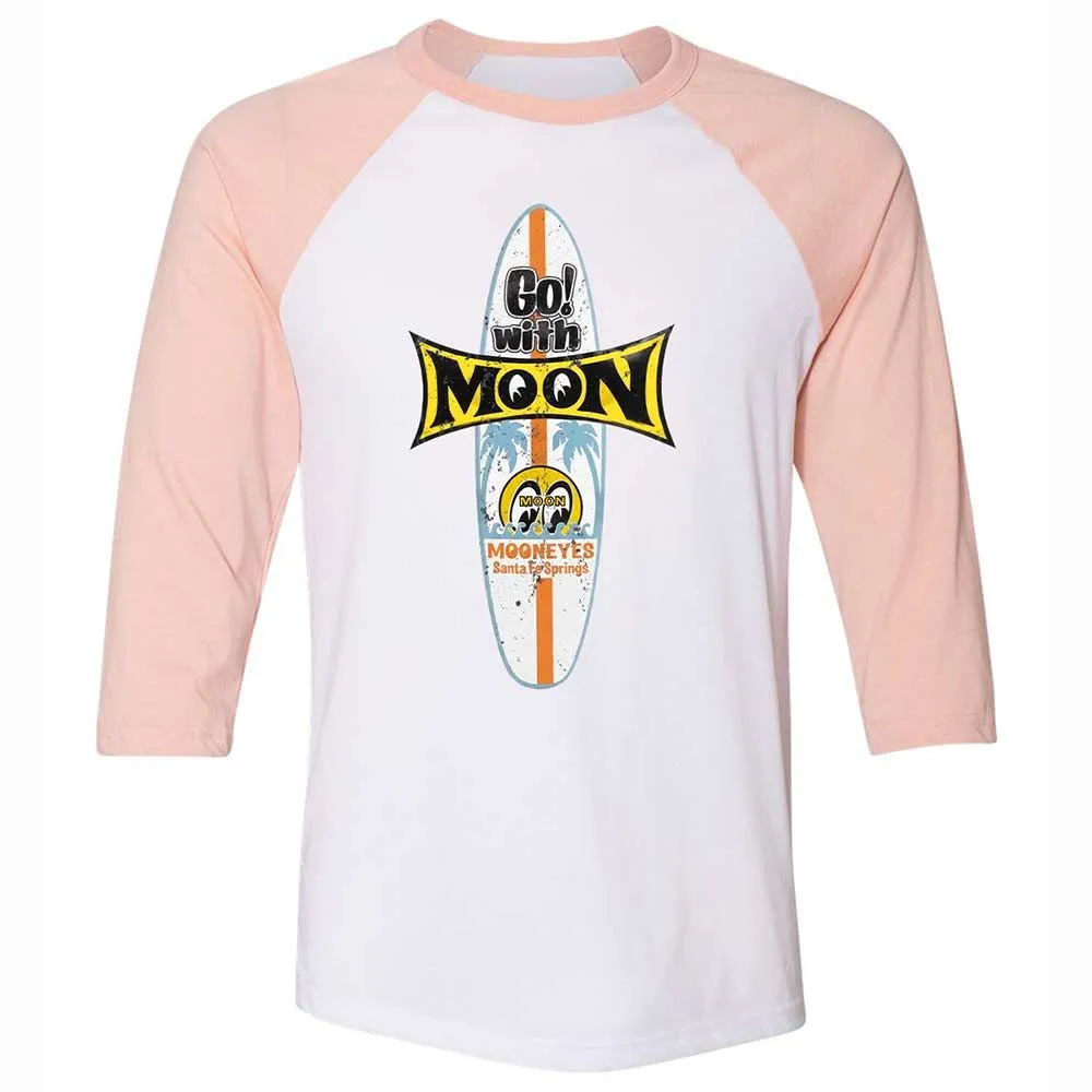 Unisex 3/4 Baseball Tee - R8AHKXFU - White/Heather Peach - 5