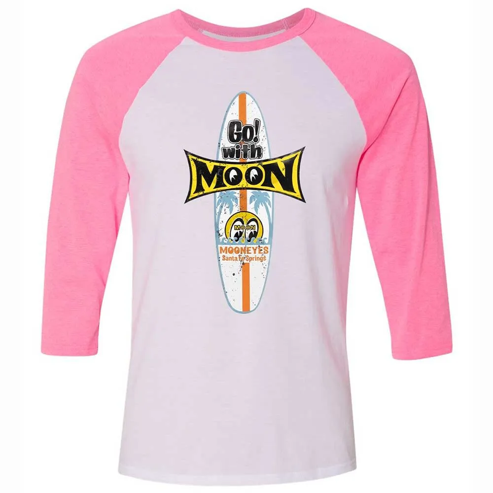 Unisex 3/4 Baseball Tee - R8AHKXFU - White/Neon Pink - 12