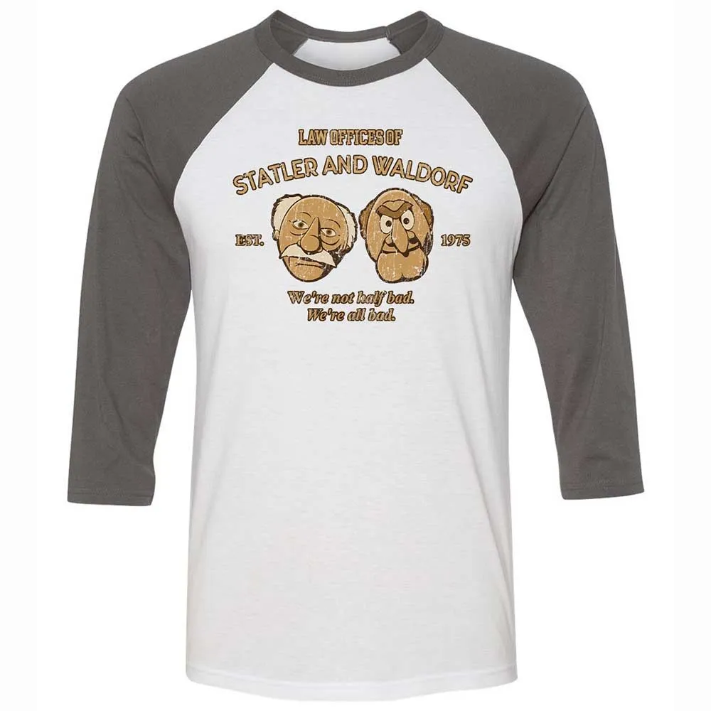 Unisex 3/4 Baseball Tee - B1F2XEC6 - White/Asphalt - 2