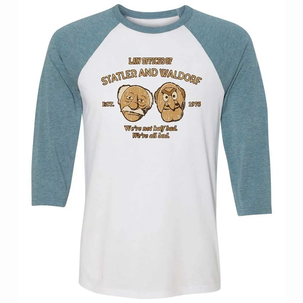 Unisex 3/4 Baseball Tee - B1F2XEC6 - White/Denim - 3