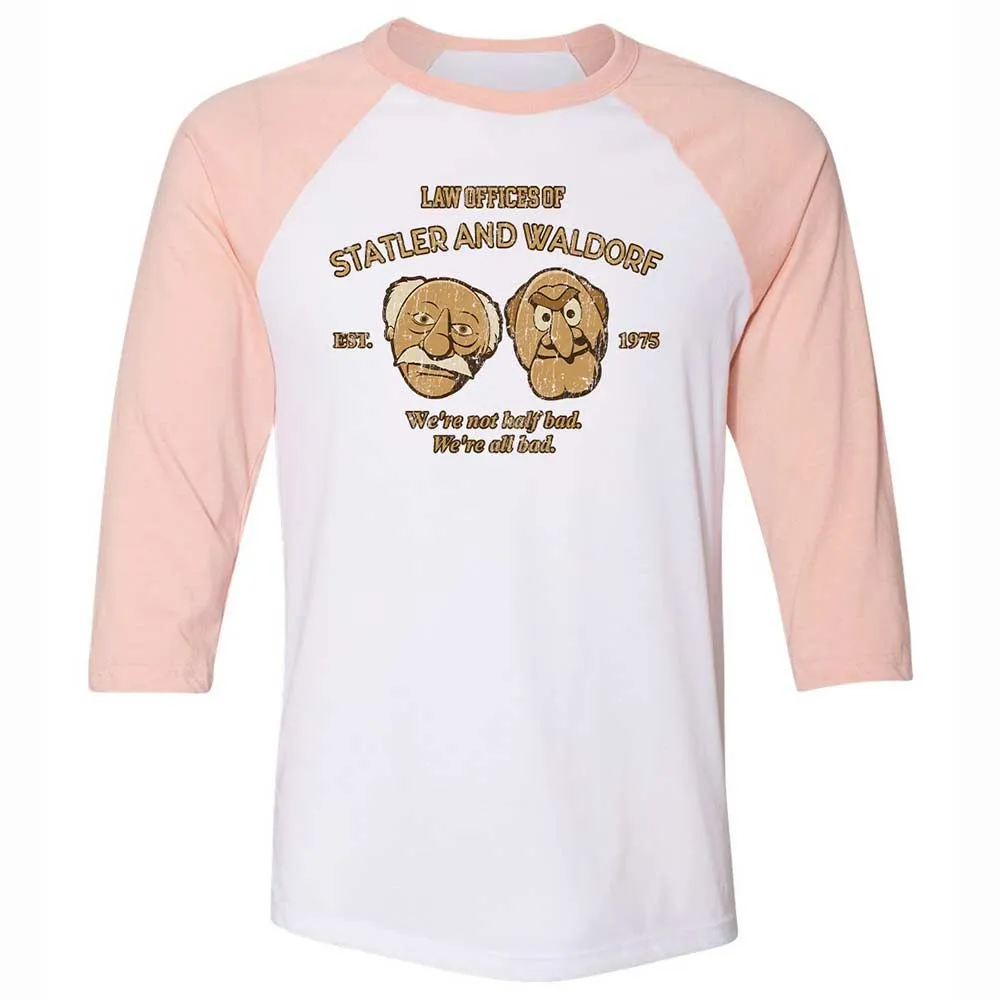 Unisex 3/4 Baseball Tee - B1F2XEC6 - White/Heather Peach - 5