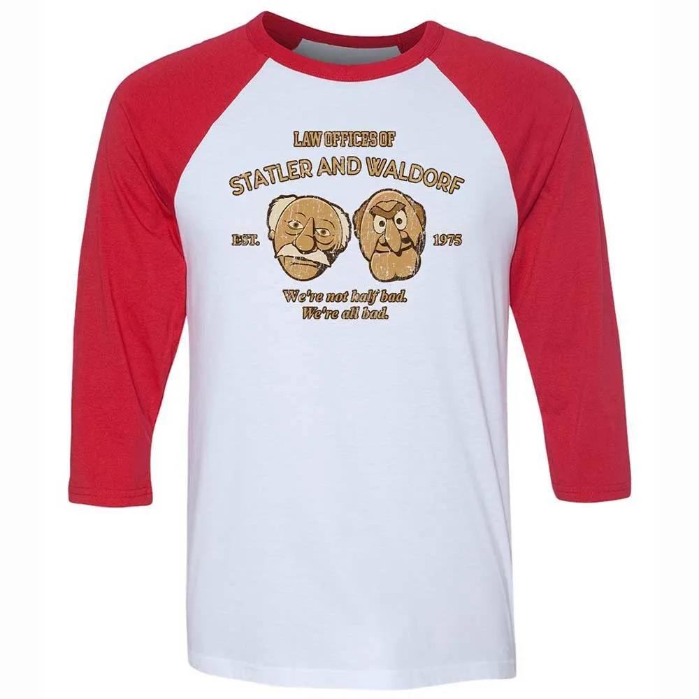 Unisex 3/4 Baseball Tee - B1F2XEC6 - White/Red - 9