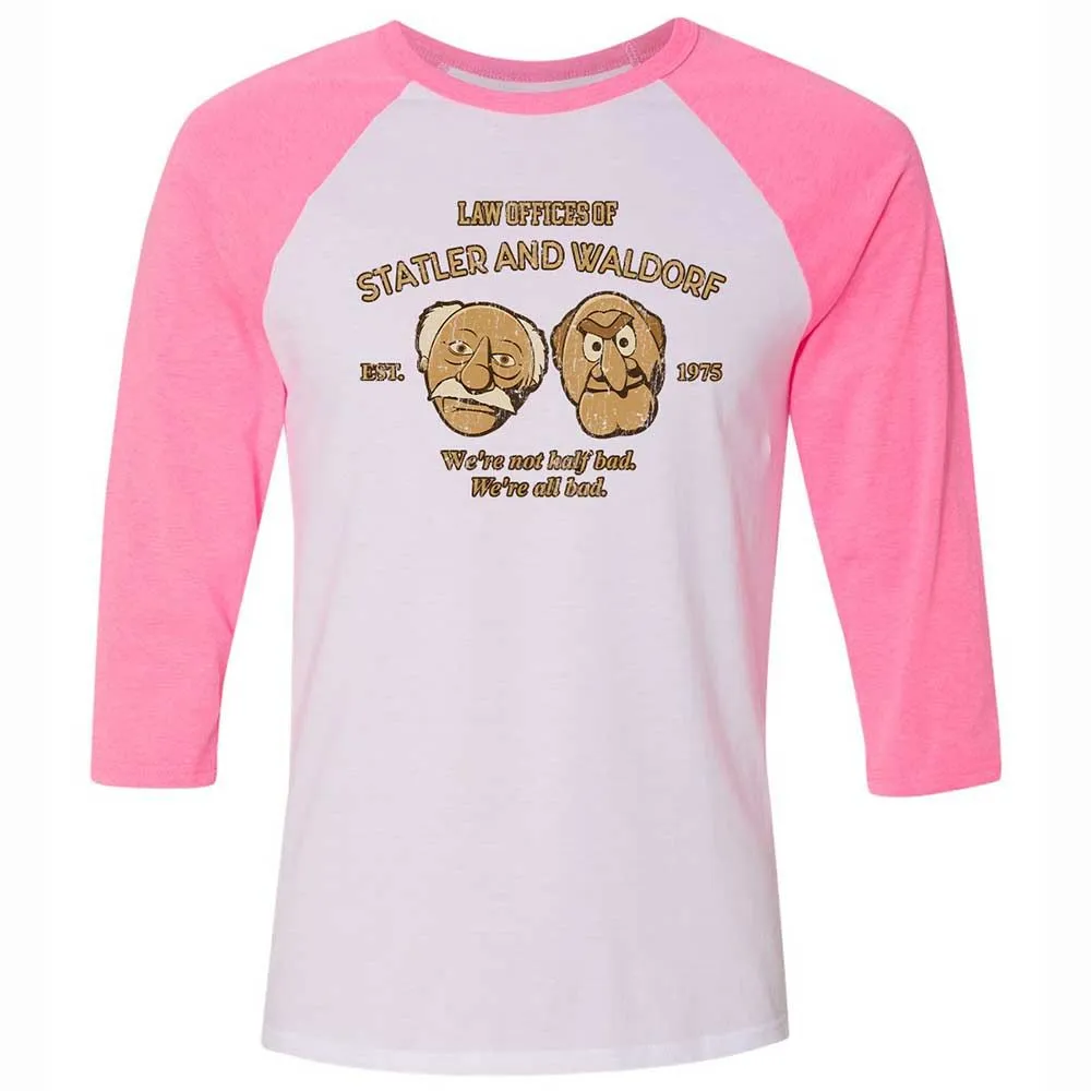 Unisex 3/4 Baseball Tee - B1F2XEC6 - White/Neon Pink - 12