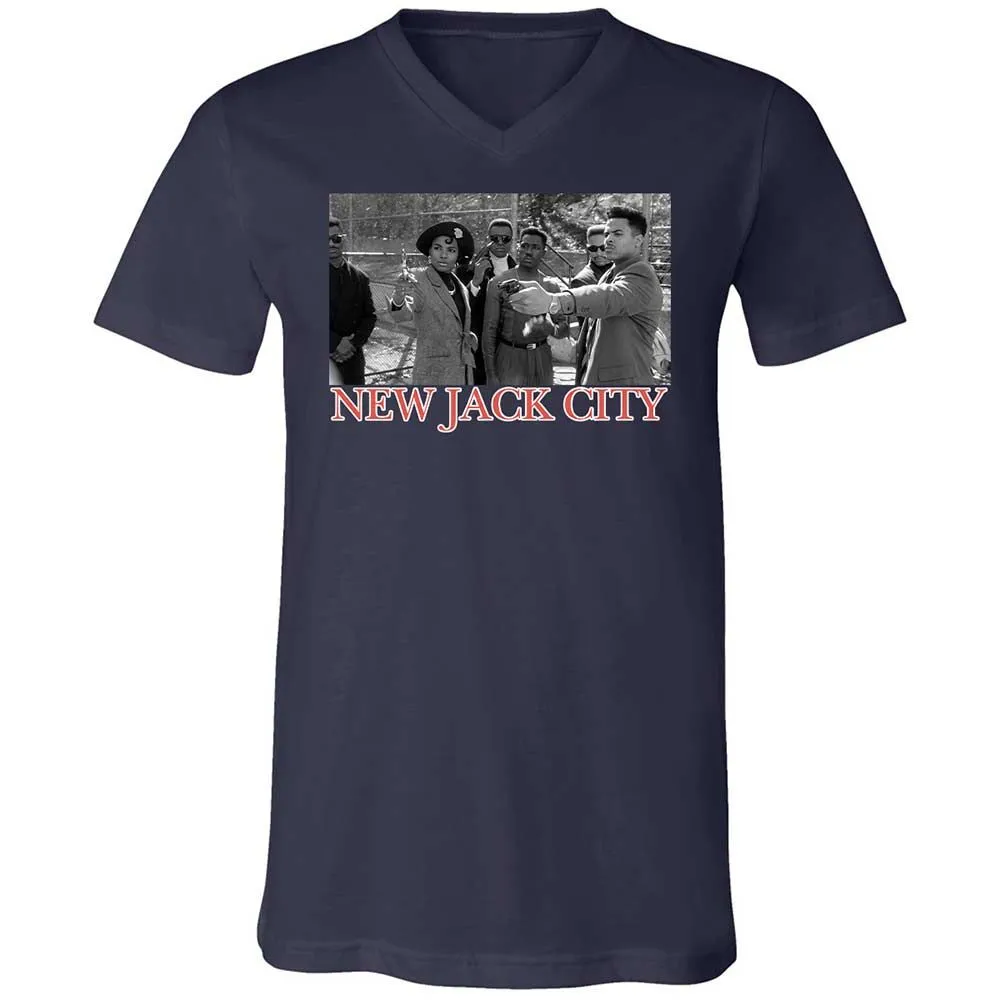 Unisex V-Neck T-Shirt - 27NNY9HS - Navy - 2