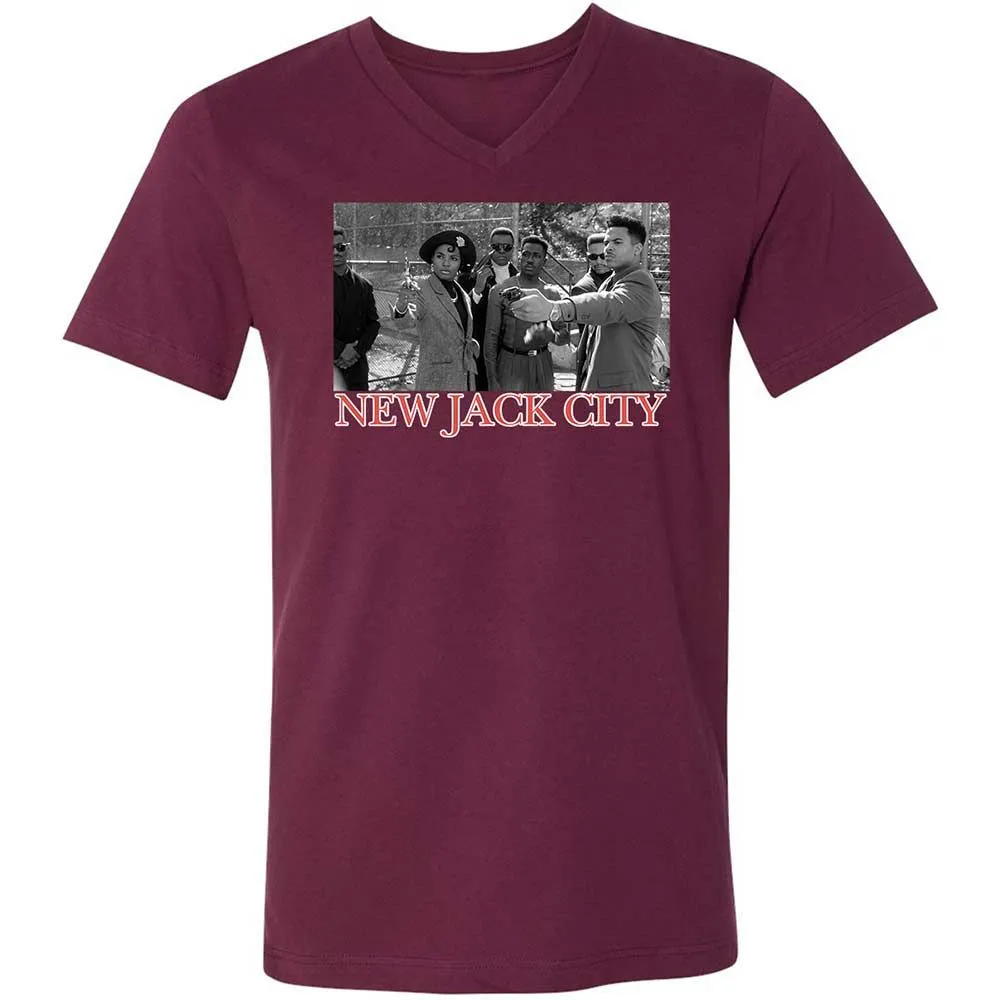 Unisex V-Neck T-Shirt - 27NNY9HS - Maroon - 8