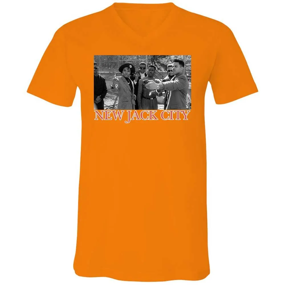 Unisex V-Neck T-Shirt - 27NNY9HS - Orange - 12