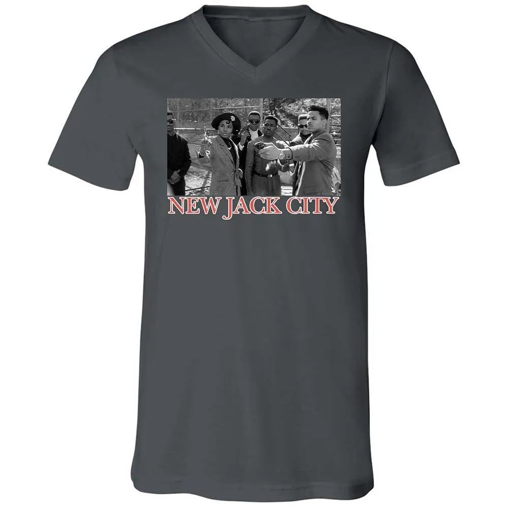 Unisex V-Neck T-Shirt - 27NNY9HS - Asphalt - 13