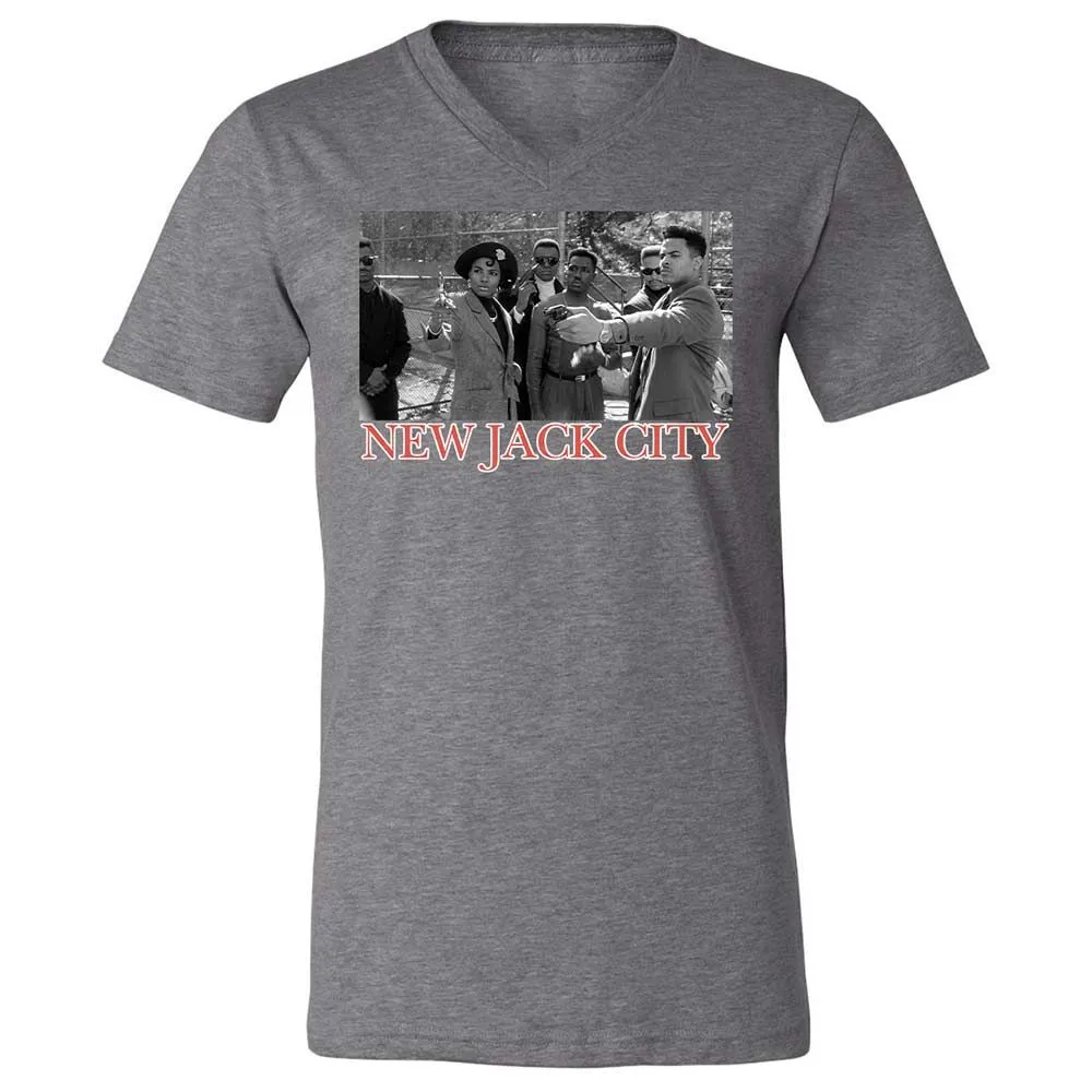 Unisex V-Neck T-Shirt - 27NNY9HS - Deep Heather - 14