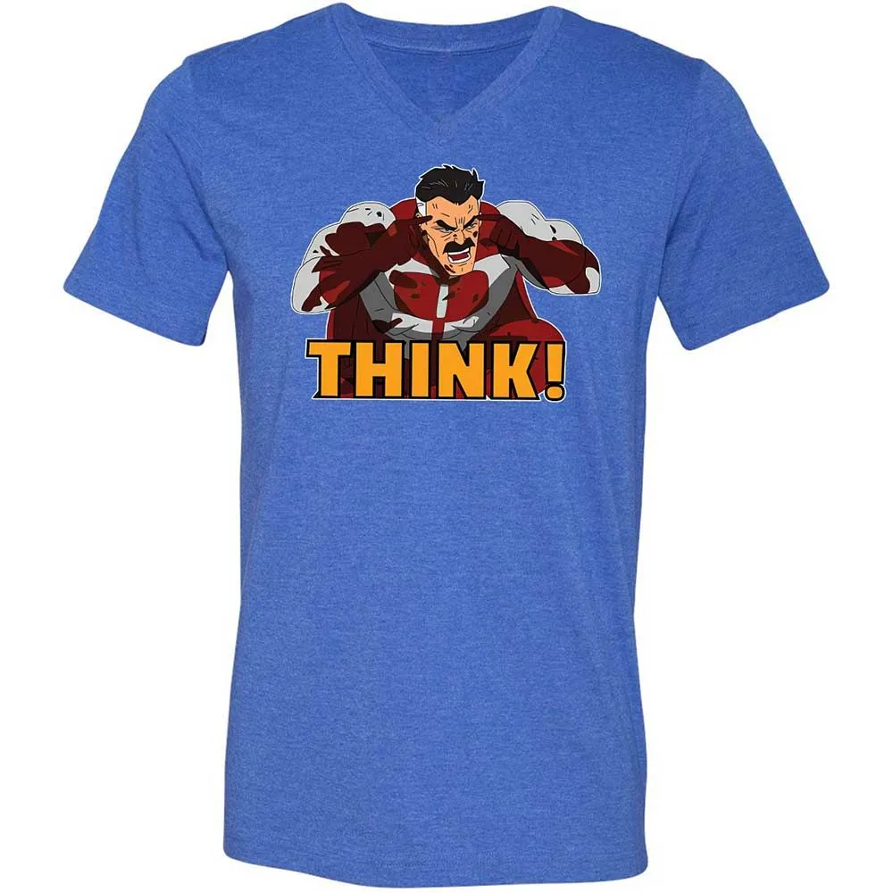 Unisex V-Neck T-Shirt - R68FZMJJ - Heather True Royal - 5