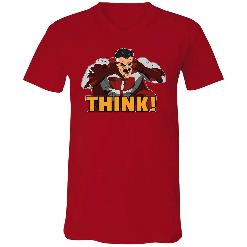 Unisex V-Neck T-Shirt - R68FZMJJ - Red - 6