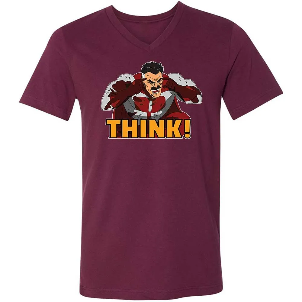 Unisex V-Neck T-Shirt - R68FZMJJ - Maroon - 8