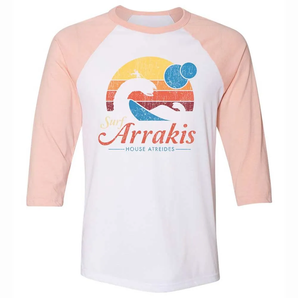 Unisex 3/4 Baseball Tee - QP913W1E - White/Heather Peach - 5