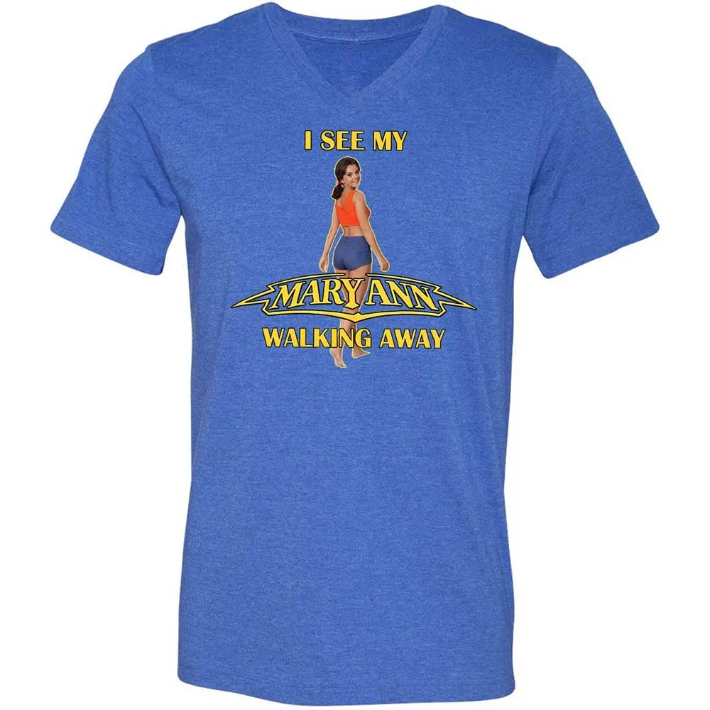 Unisex V-Neck T-Shirt - K8U6GMJ8 - Heather True Royal - 5
