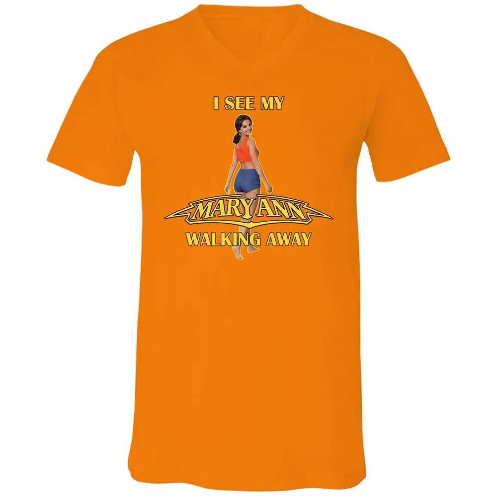 Unisex V-Neck T-Shirt - K8U6GMJ8 - Orange - 12