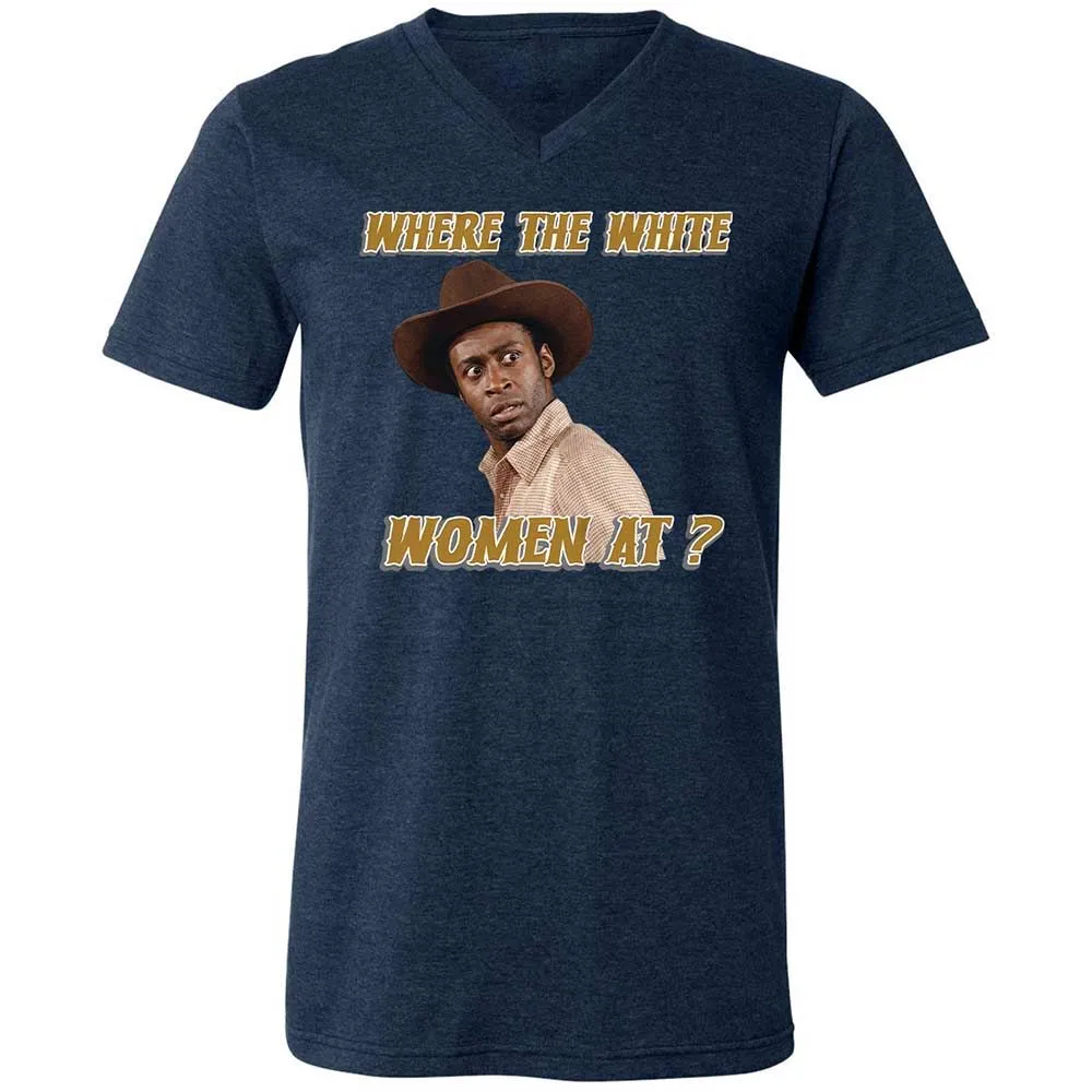 Unisex V-Neck T-Shirt - FYGNUFSF - Heather Navy - 3