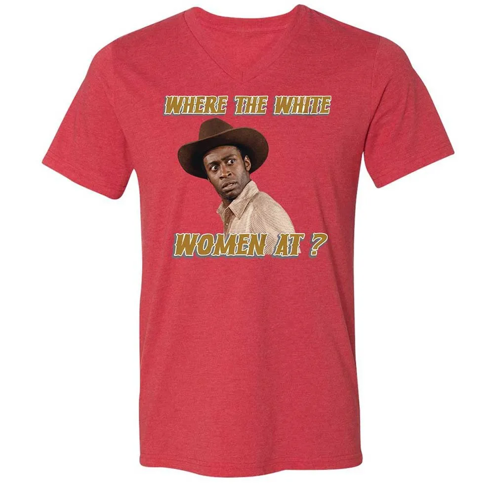 Unisex V-Neck T-Shirt - FYGNUFSF - Heather Red - 7