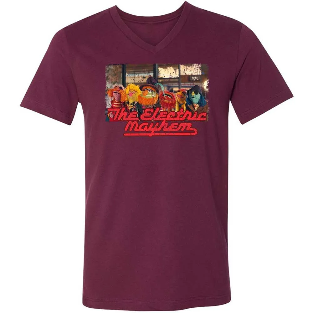 Unisex V-Neck T-Shirt - 987VZXV6 - Maroon - 8