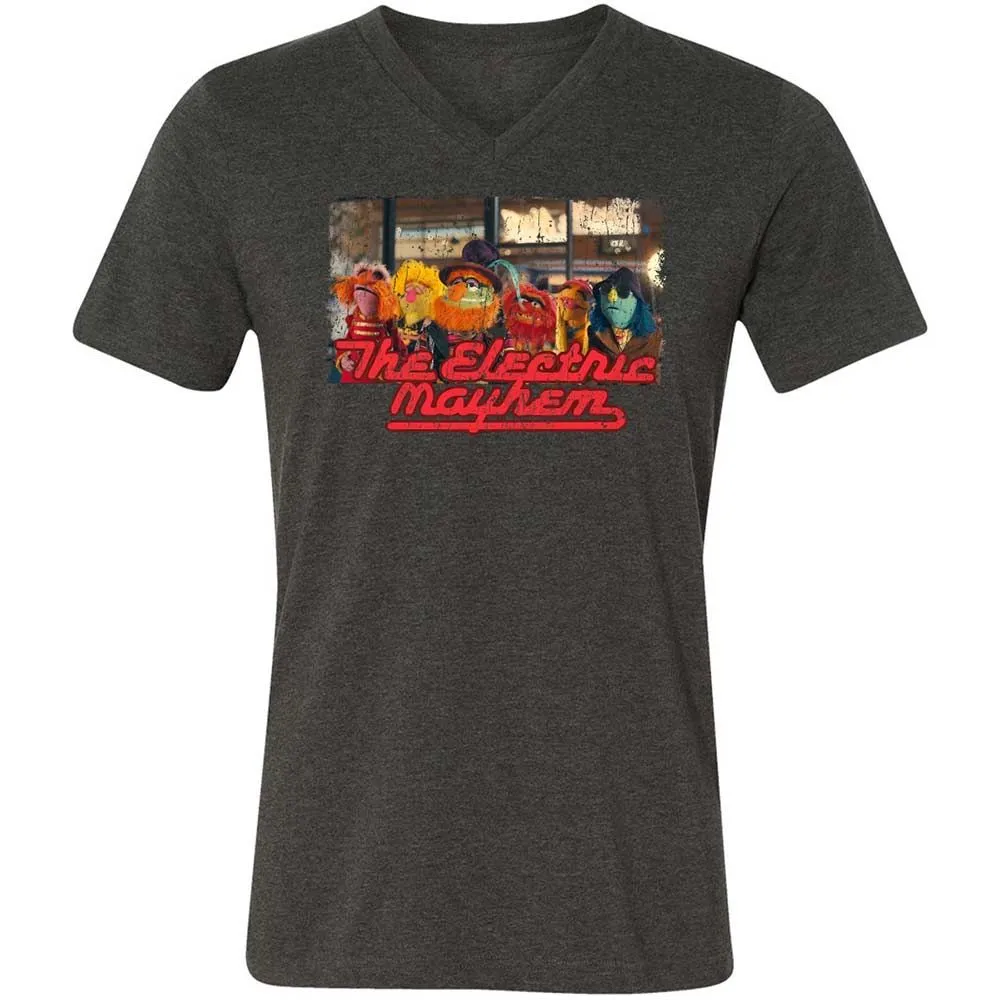 Unisex V-Neck T-Shirt - 987VZXV6 - Dark Grey Heather - 9
