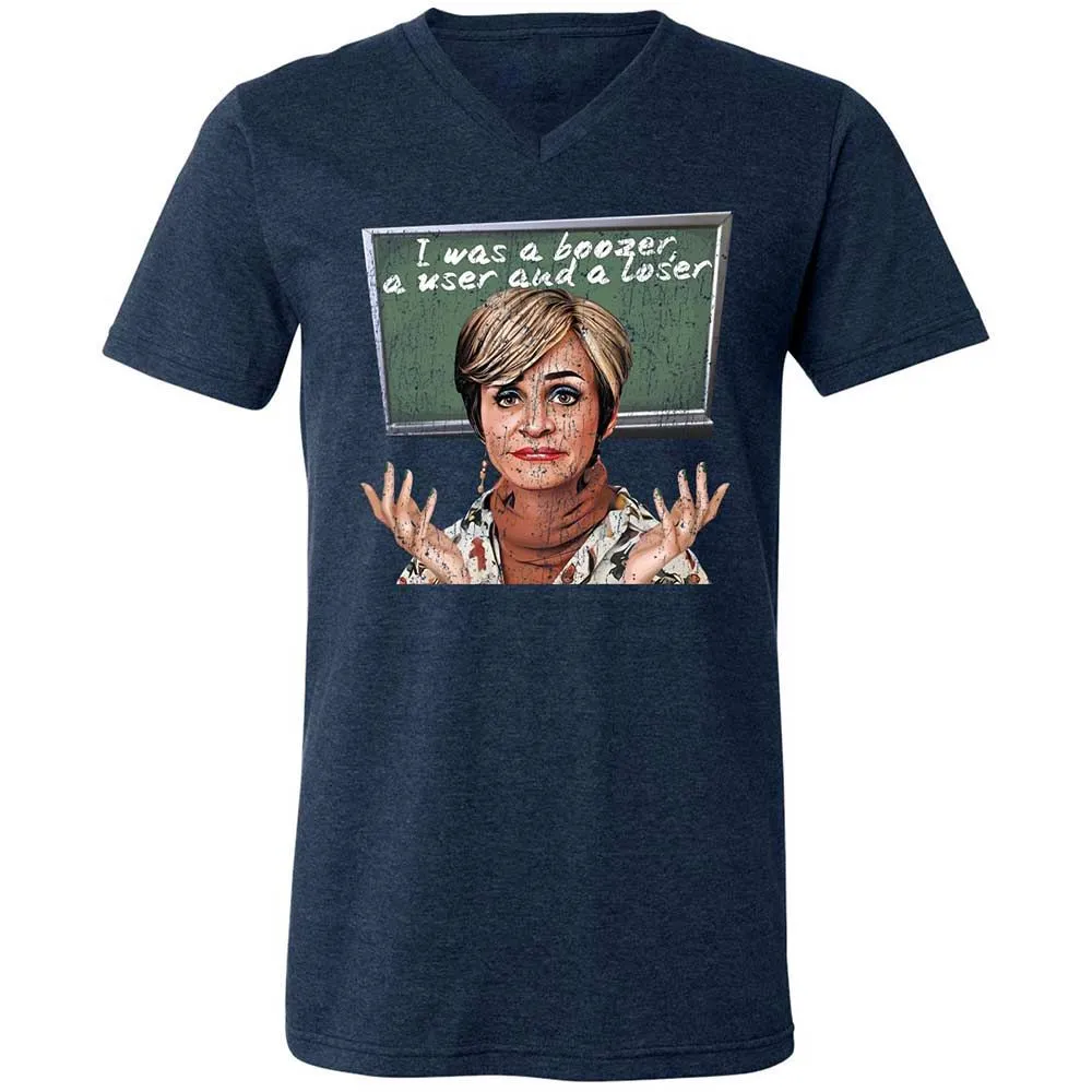 Unisex V-Neck T-Shirt - 6CY4NKKH - Heather Navy - 3