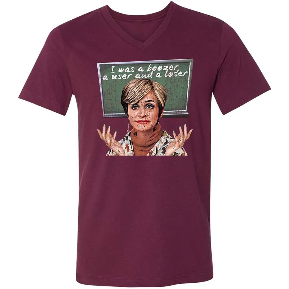 Unisex V-Neck T-Shirt - 6CY4NKKH - Maroon - 8