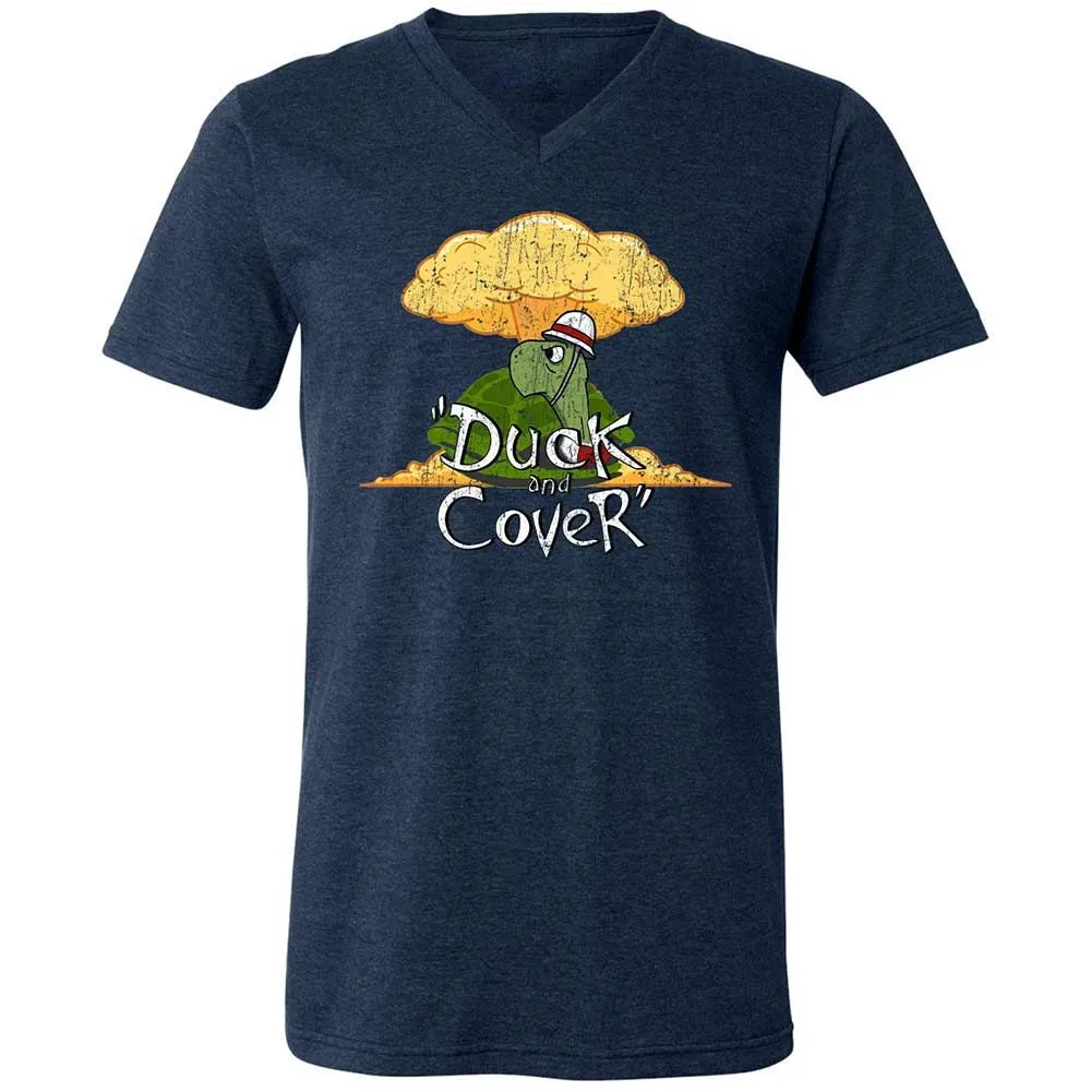 Unisex V-Neck T-Shirt - 36XJ19J9 - Heather Navy - 3