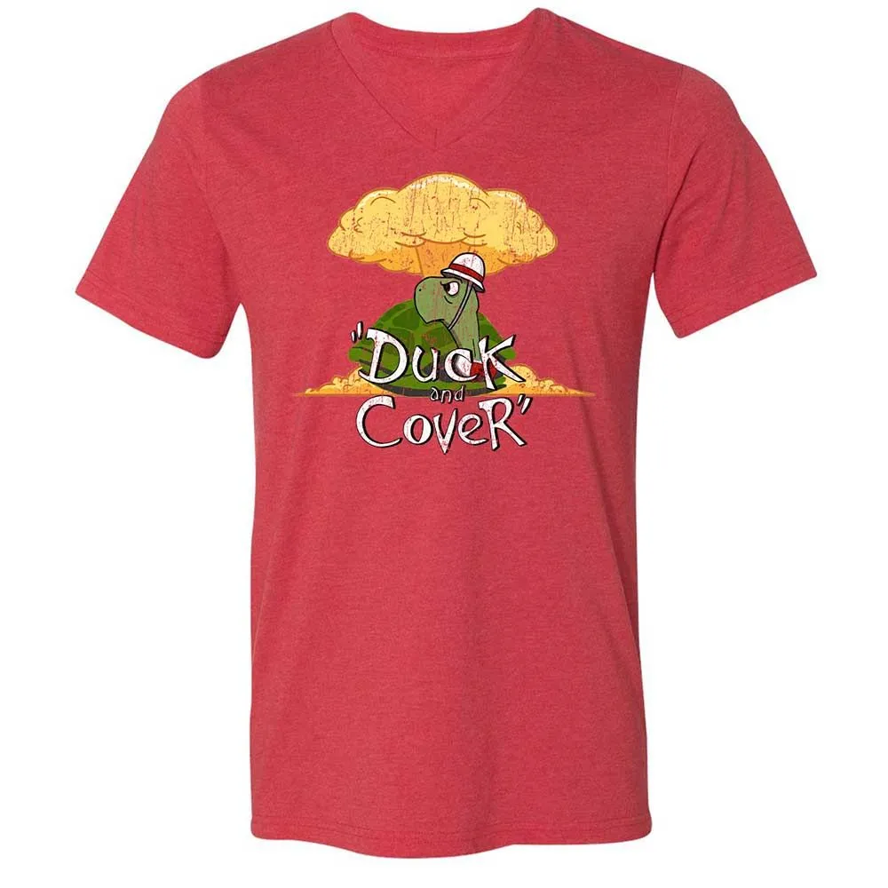 Unisex V-Neck T-Shirt - 36XJ19J9 - Heather Red - 7