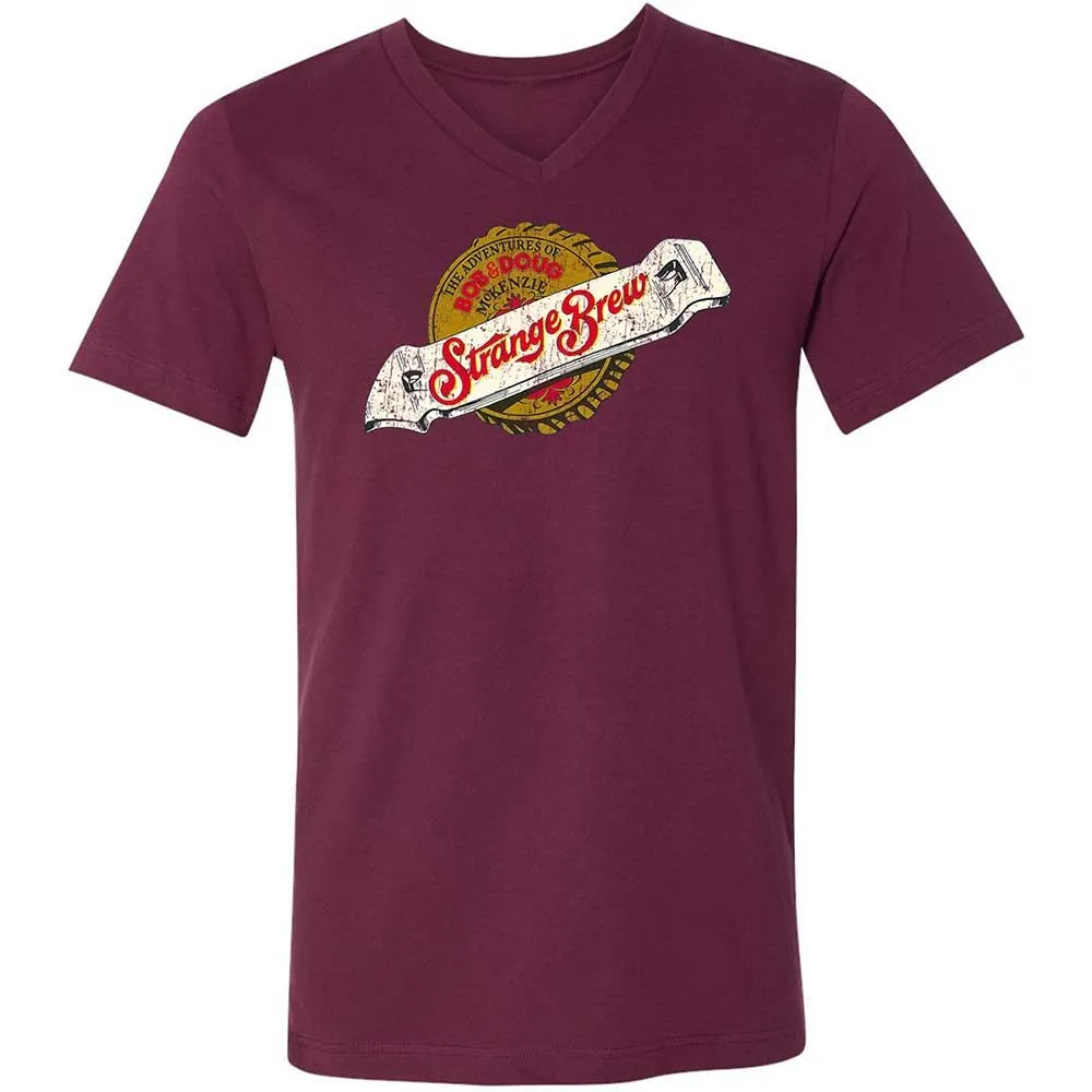 Unisex V-Neck T-Shirt - P4DHA5L4 - Maroon - 8