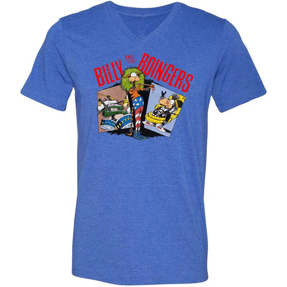 Unisex V-Neck T-Shirt - QX2GADAT - Heather True Royal - 5