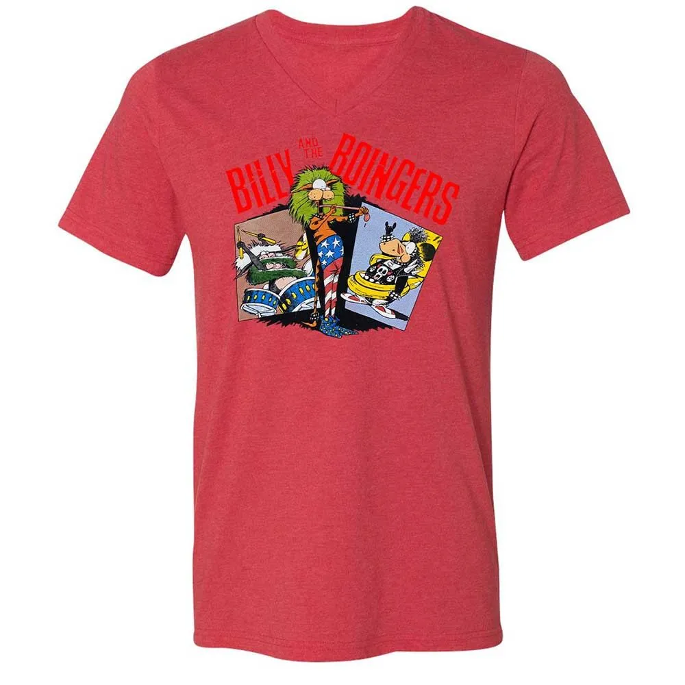 Unisex V-Neck T-Shirt - QX2GADAT - Heather Red - 7