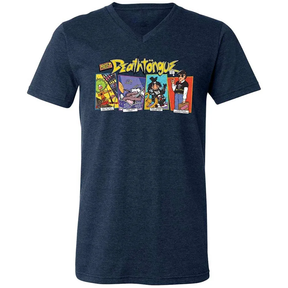 Unisex V-Neck T-Shirt - G6F9M4P6 - Heather Navy - 3