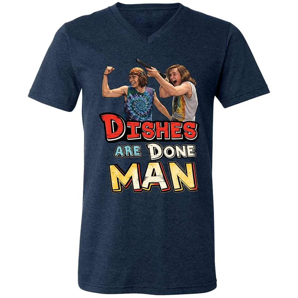 Unisex V-Neck T-Shirt - 3UWU8M86 - Heather Navy - 3