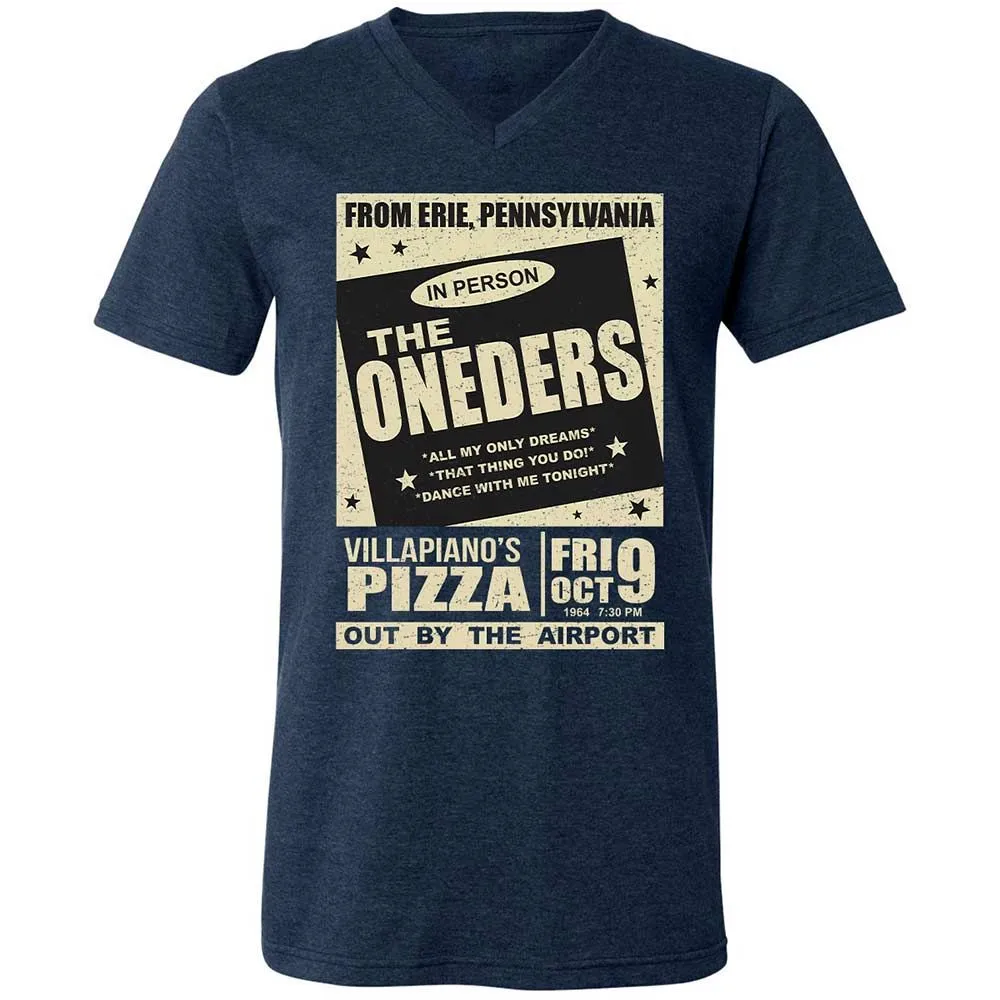 Unisex V-Neck T-Shirt - 7VVKFDQY - Heather Navy - 3