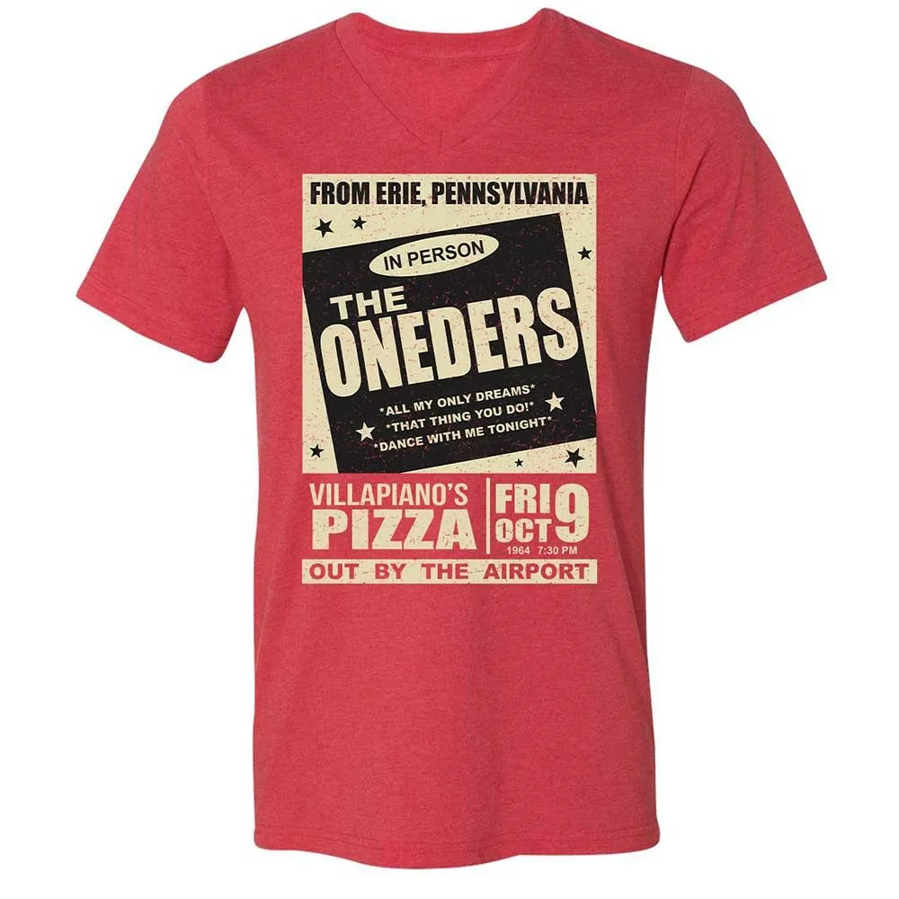 Unisex V-Neck T-Shirt - 7VVKFDQY - Heather Red - 7