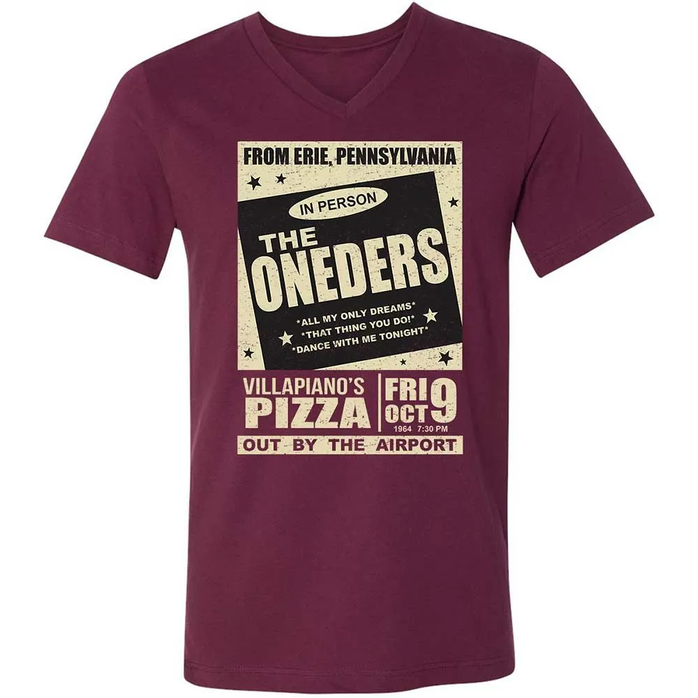 Unisex V-Neck T-Shirt - 7VVKFDQY - Maroon - 8