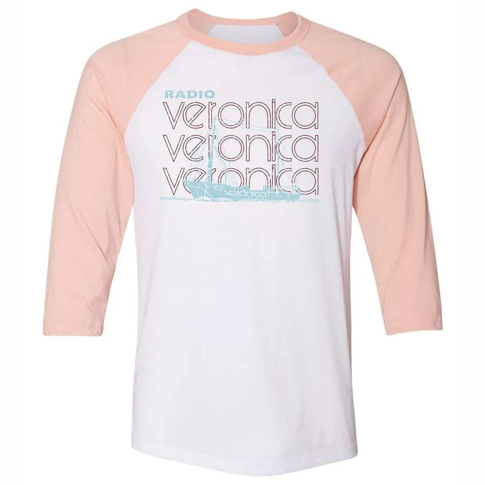 Unisex 3/4 Baseball Tee - PN4N9BB5 - White/Heather Peach - 5