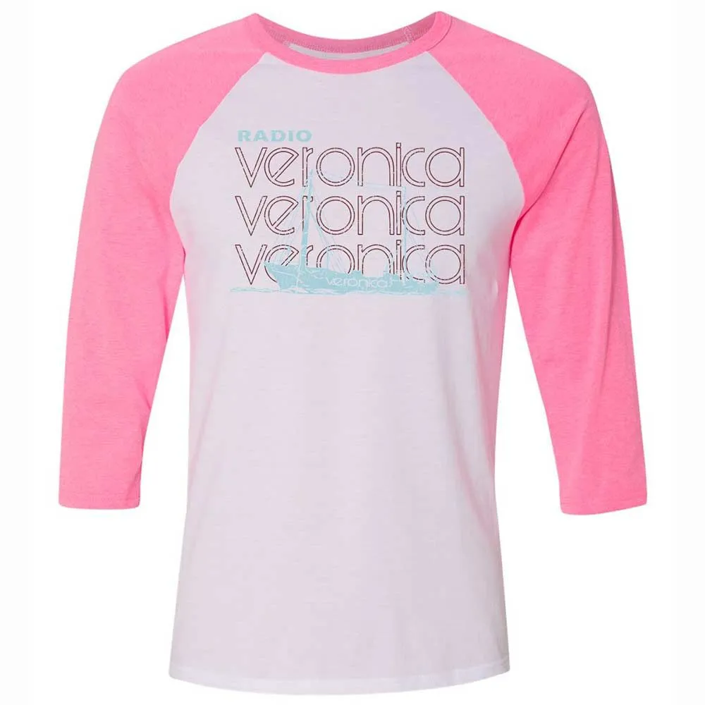 Unisex 3/4 Baseball Tee - PN4N9BB5 - White/Neon Pink - 12