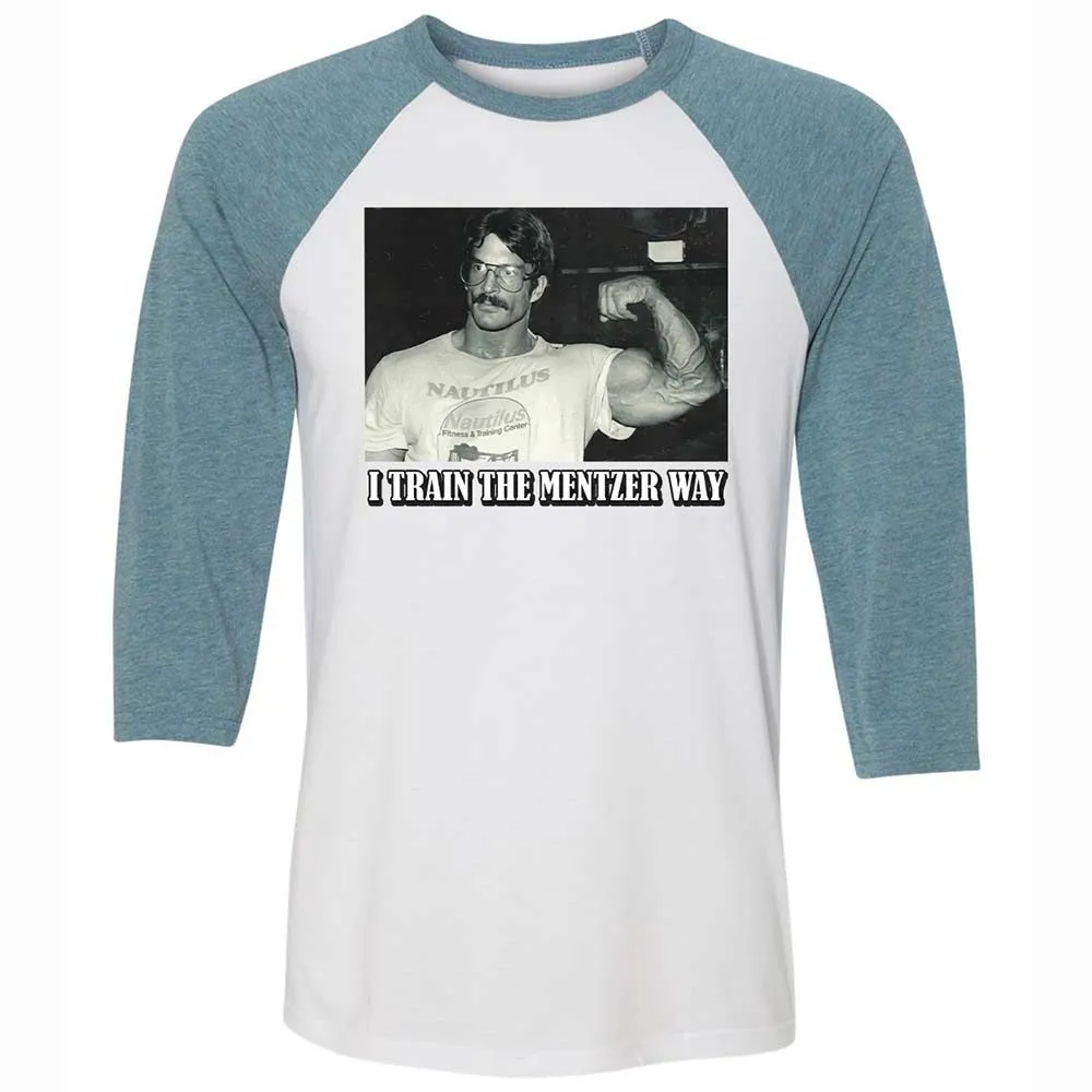 Unisex 3/4 Baseball Tee - A8YLVXX5 - White/Denim - 3
