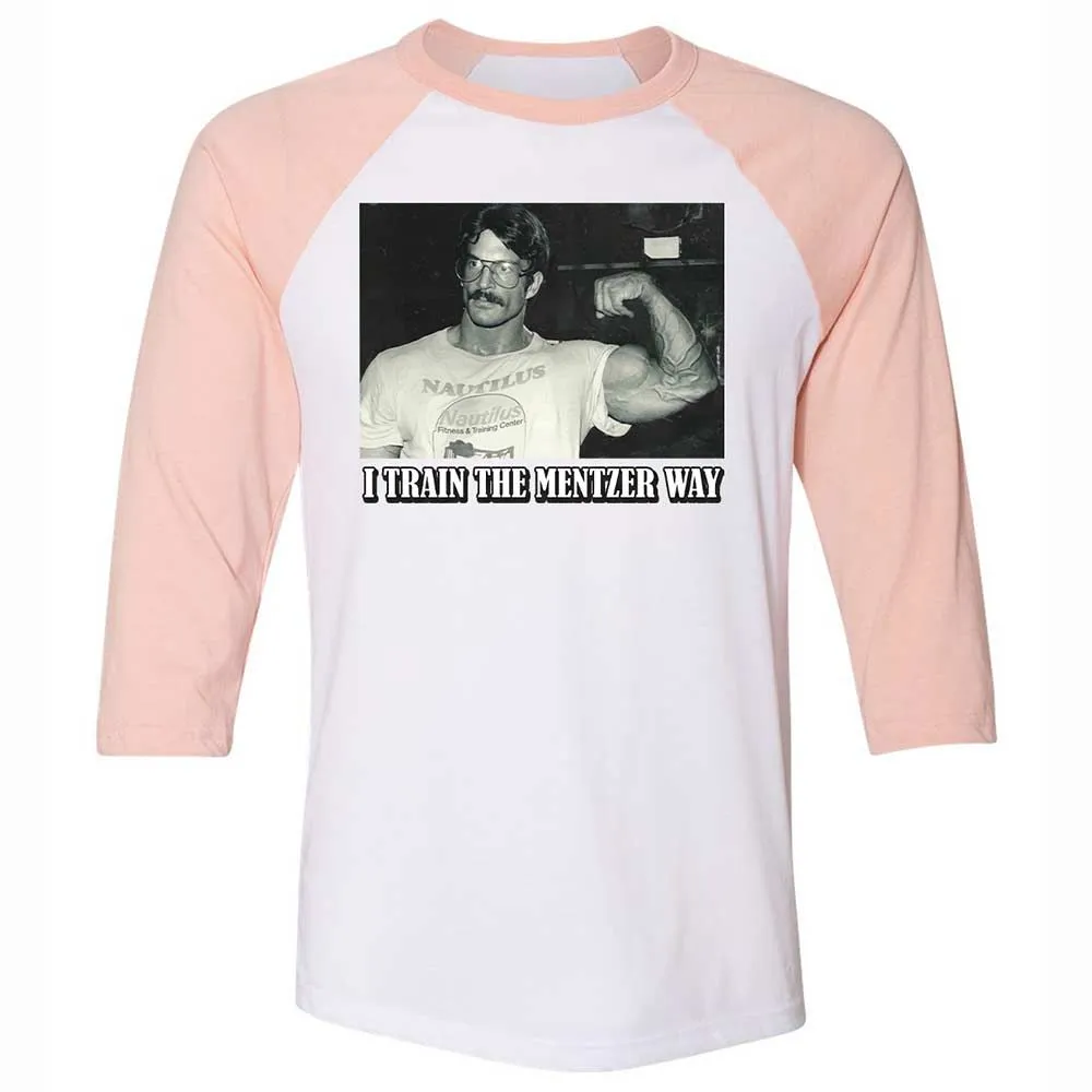 Unisex 3/4 Baseball Tee - A8YLVXX5 - White/Heather Peach - 5