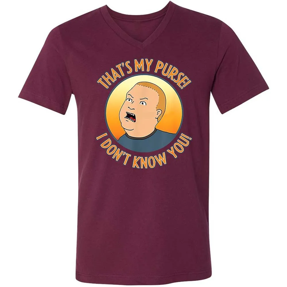 Unisex V-Neck T-Shirt - L65EFU6R - Maroon - 8