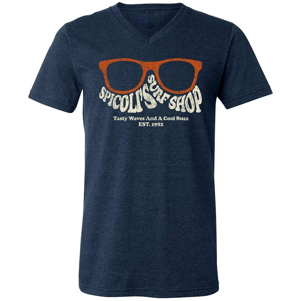Unisex V-Neck T-Shirt - J82JMWB8 - Heather Navy - 3