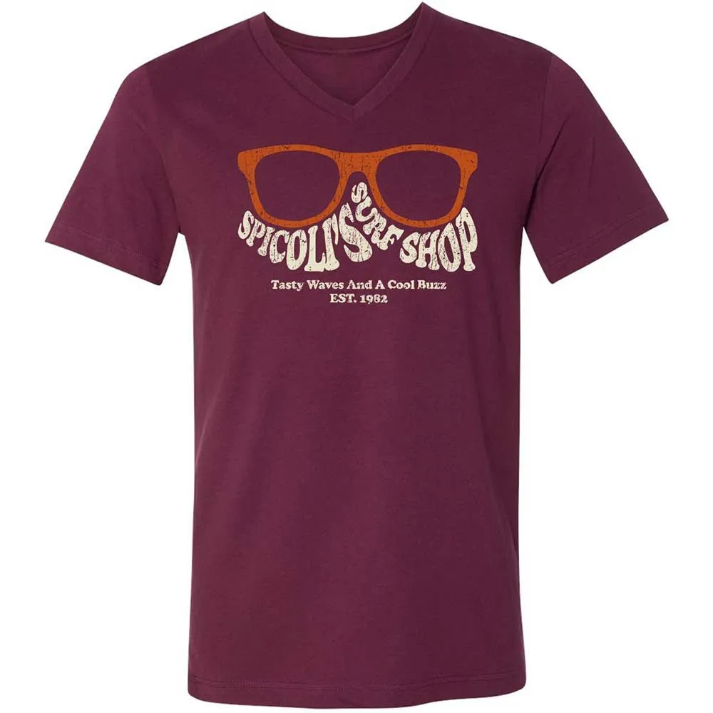 Unisex V-Neck T-Shirt - J82JMWB8 - Maroon - 8