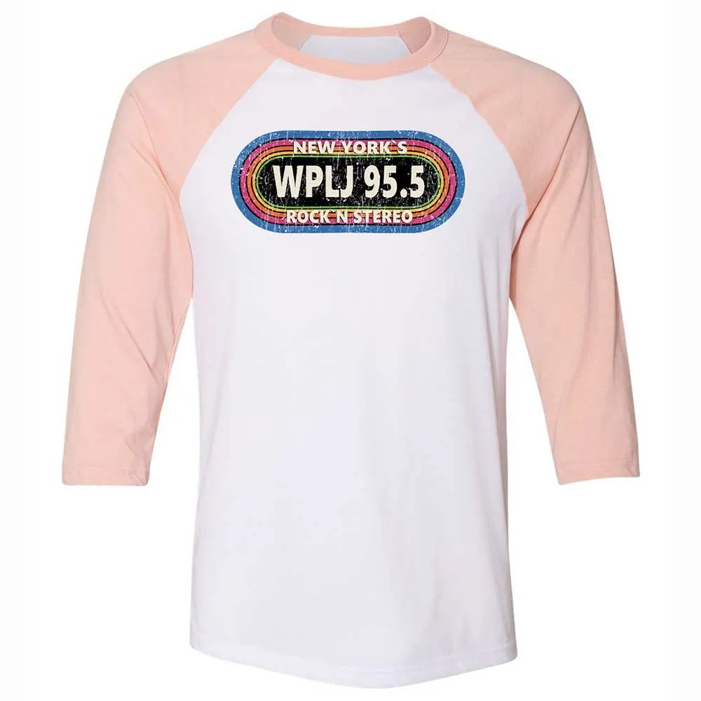 Unisex 3/4 Baseball Tee - UVE7JNBG - White/Heather Peach - 5