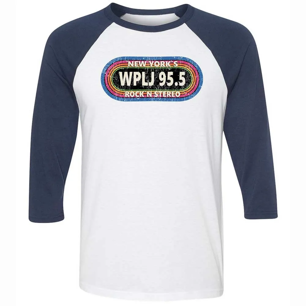 Unisex 3/4 Baseball Tee - UVE7JNBG - White/Navy - 8
