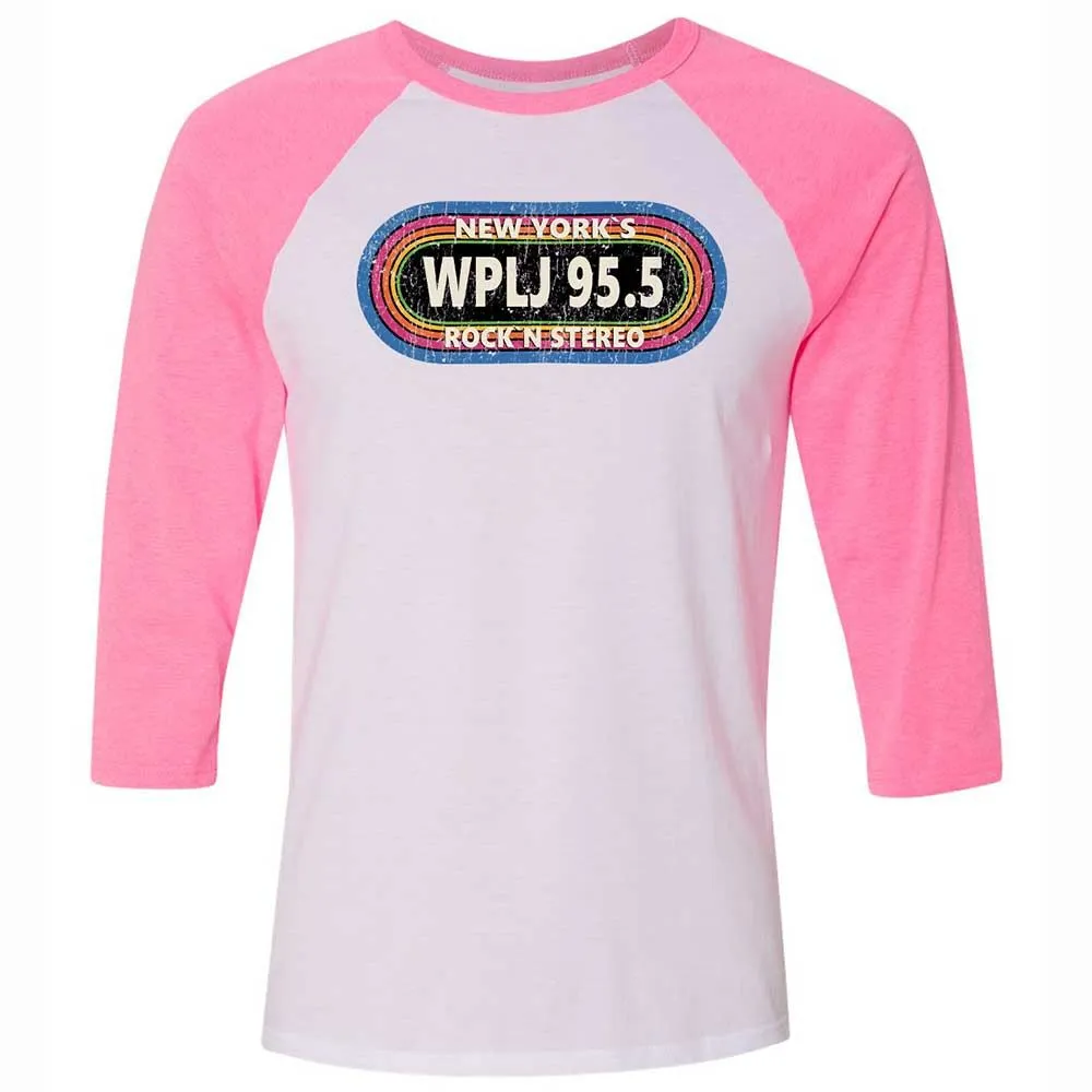 Unisex 3/4 Baseball Tee - UVE7JNBG - White/Neon Pink - 12
