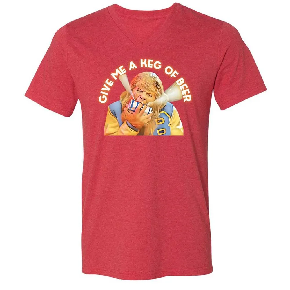 Unisex V-Neck T-Shirt - YBN73GRV - Heather Red - 7