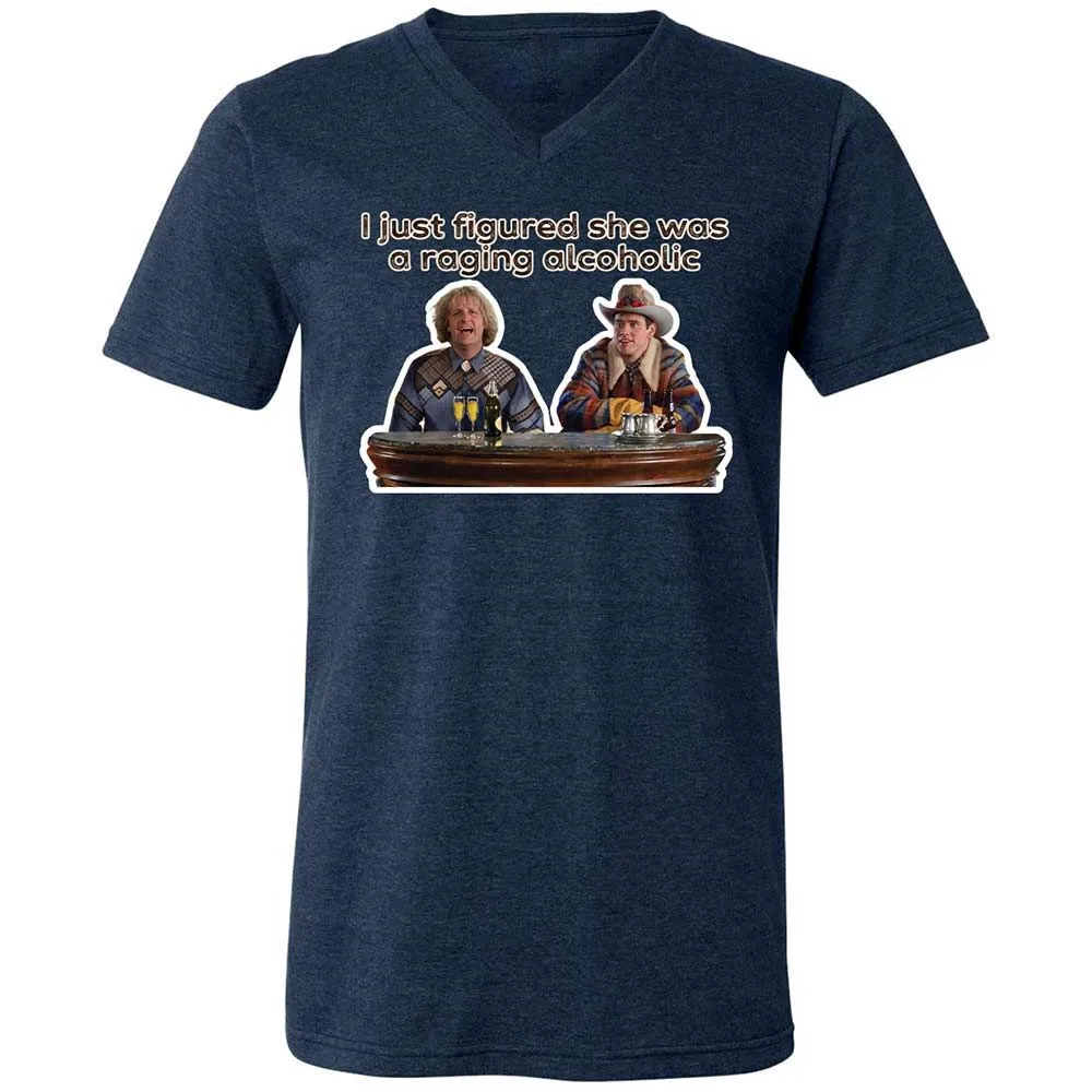 Unisex V-Neck T-Shirt - T52LTPFU - Heather Navy - 3