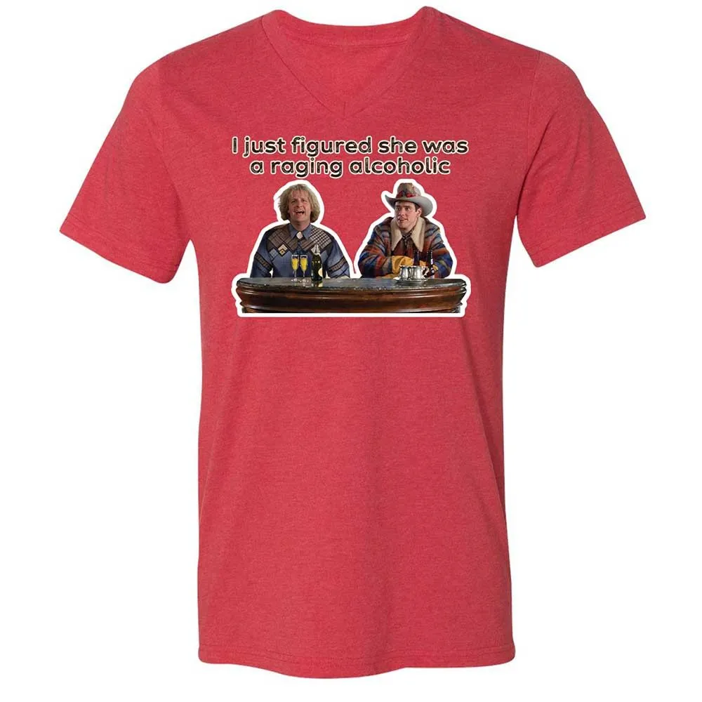 Unisex V-Neck T-Shirt - T52LTPFU - Heather Red - 7