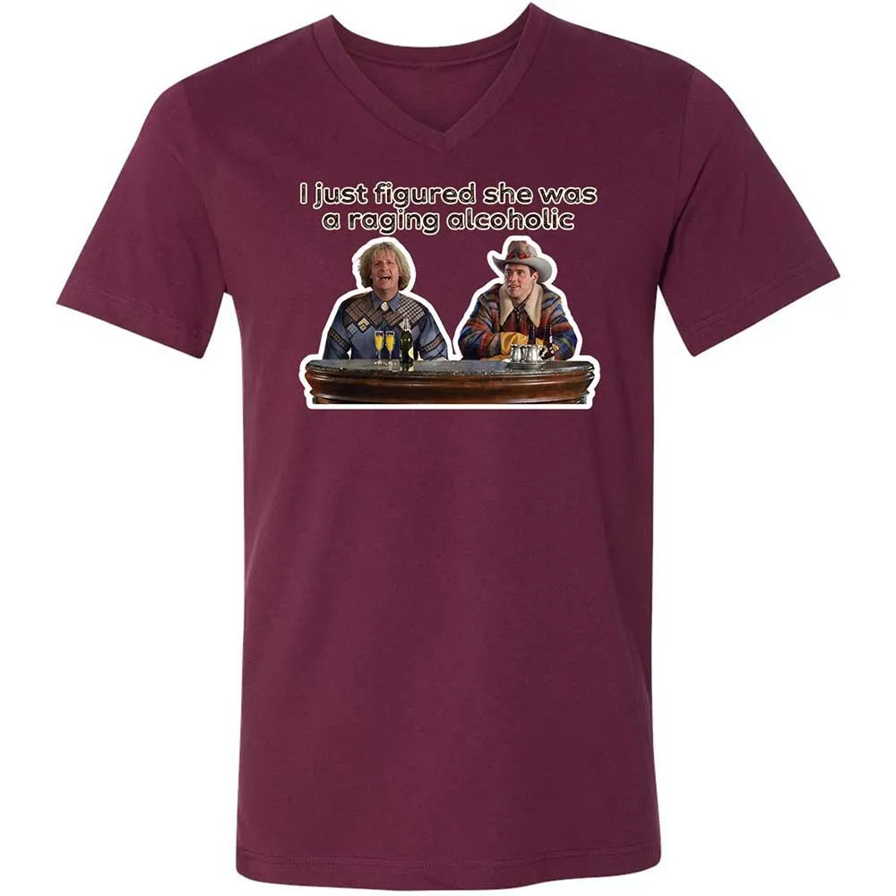 Unisex V-Neck T-Shirt - T52LTPFU - Maroon - 8